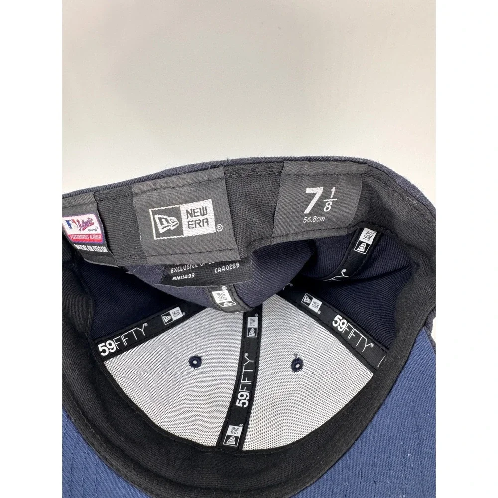 New Era Texas Rangers 59FIFTY Fitted Hat 7 1/8 Navy Blue MLB Cap TX Logo